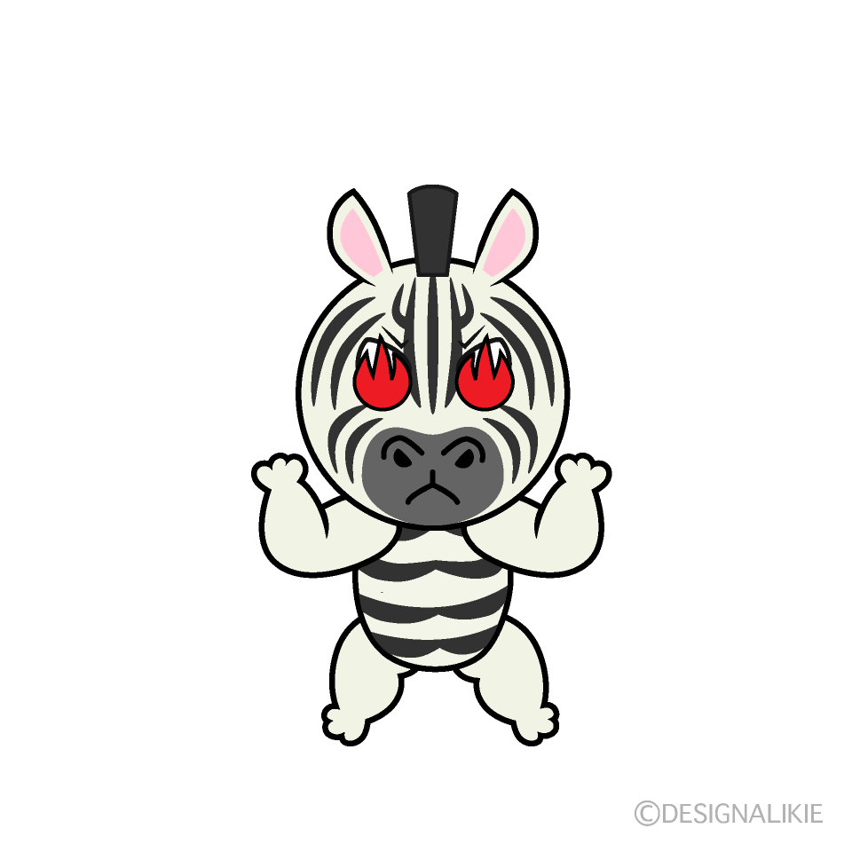 Enthusiastic Zebra Cartoon Character Image