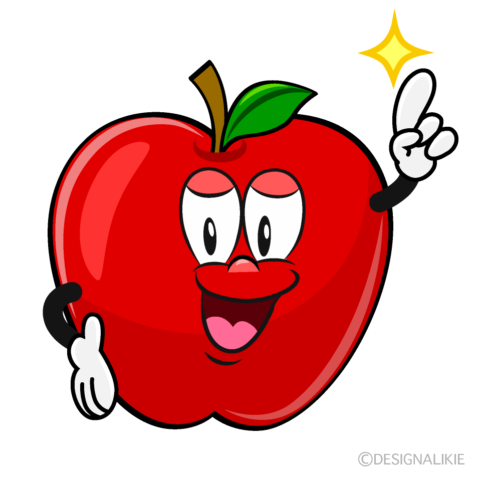 Posing Apple Cartoon Character Image