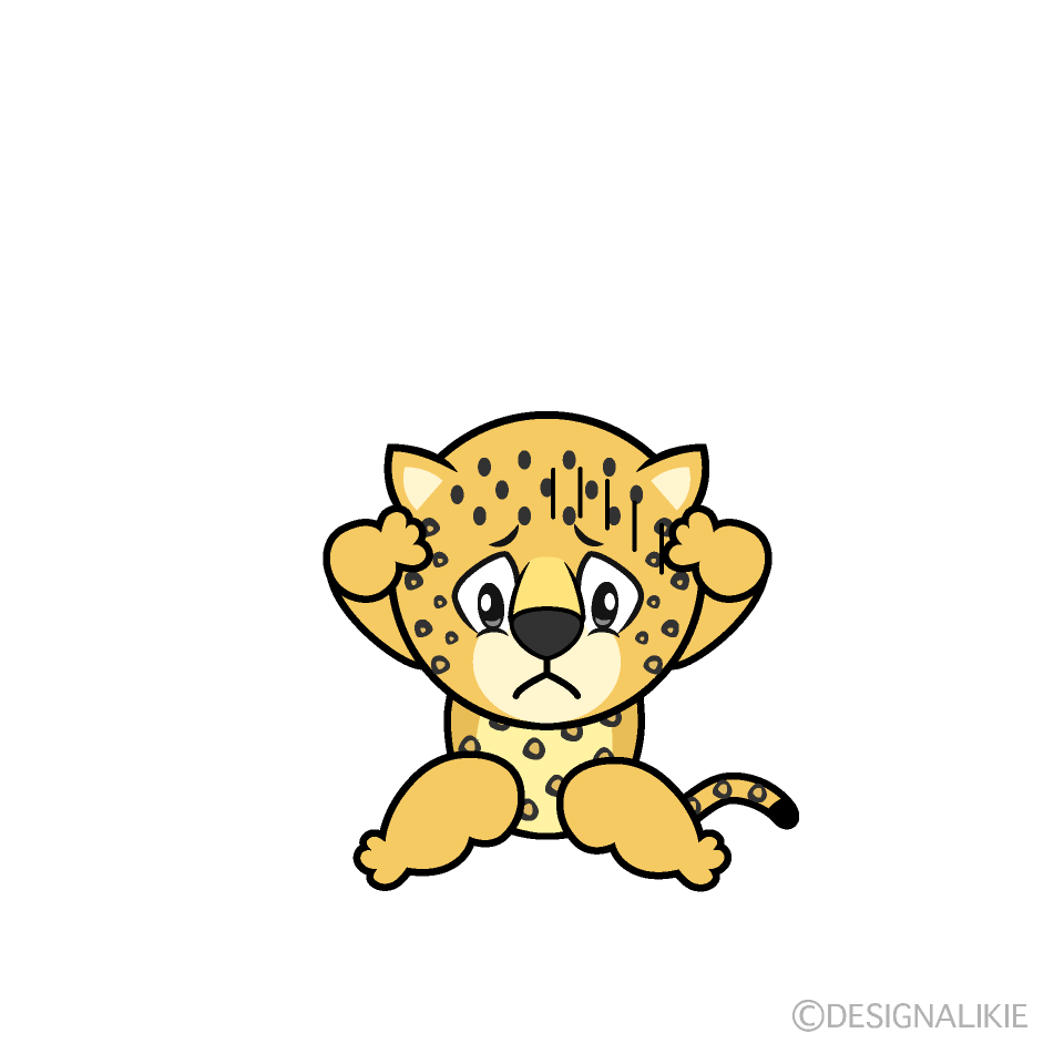 Depressed Leopard Cartoon Character Image
