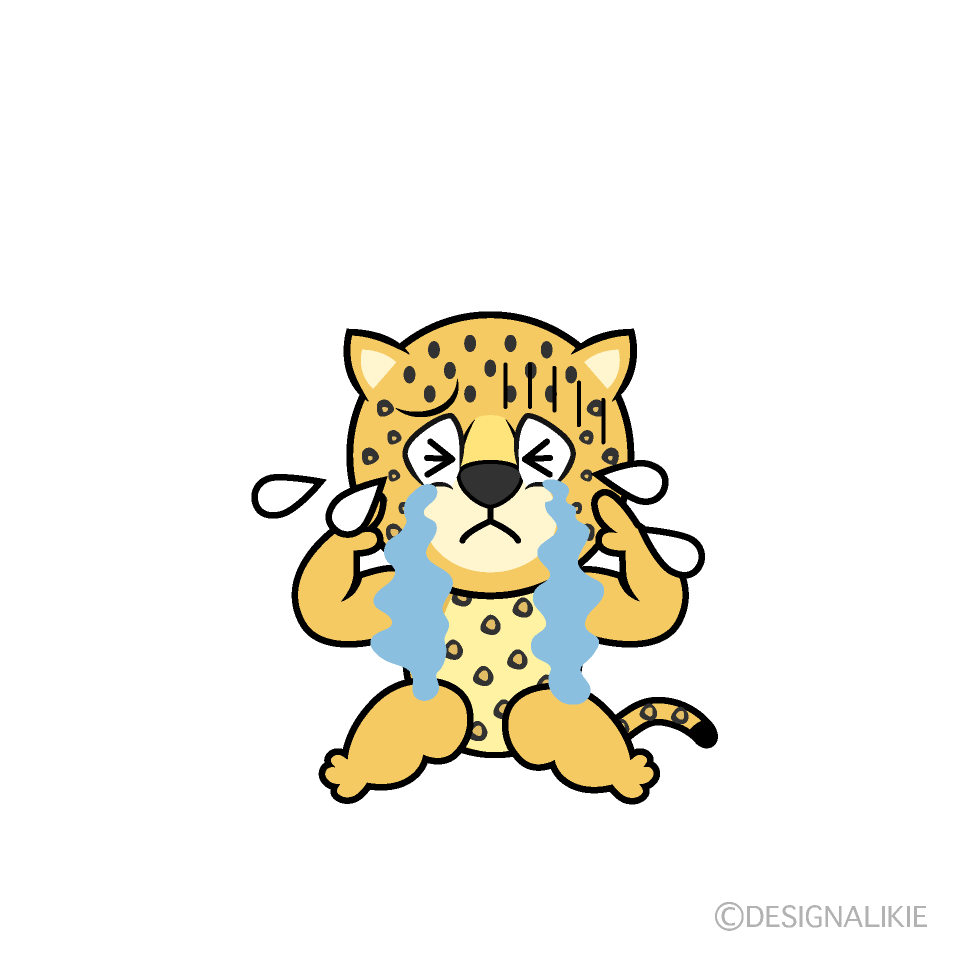 Crying Leopard Cartoon Character Image