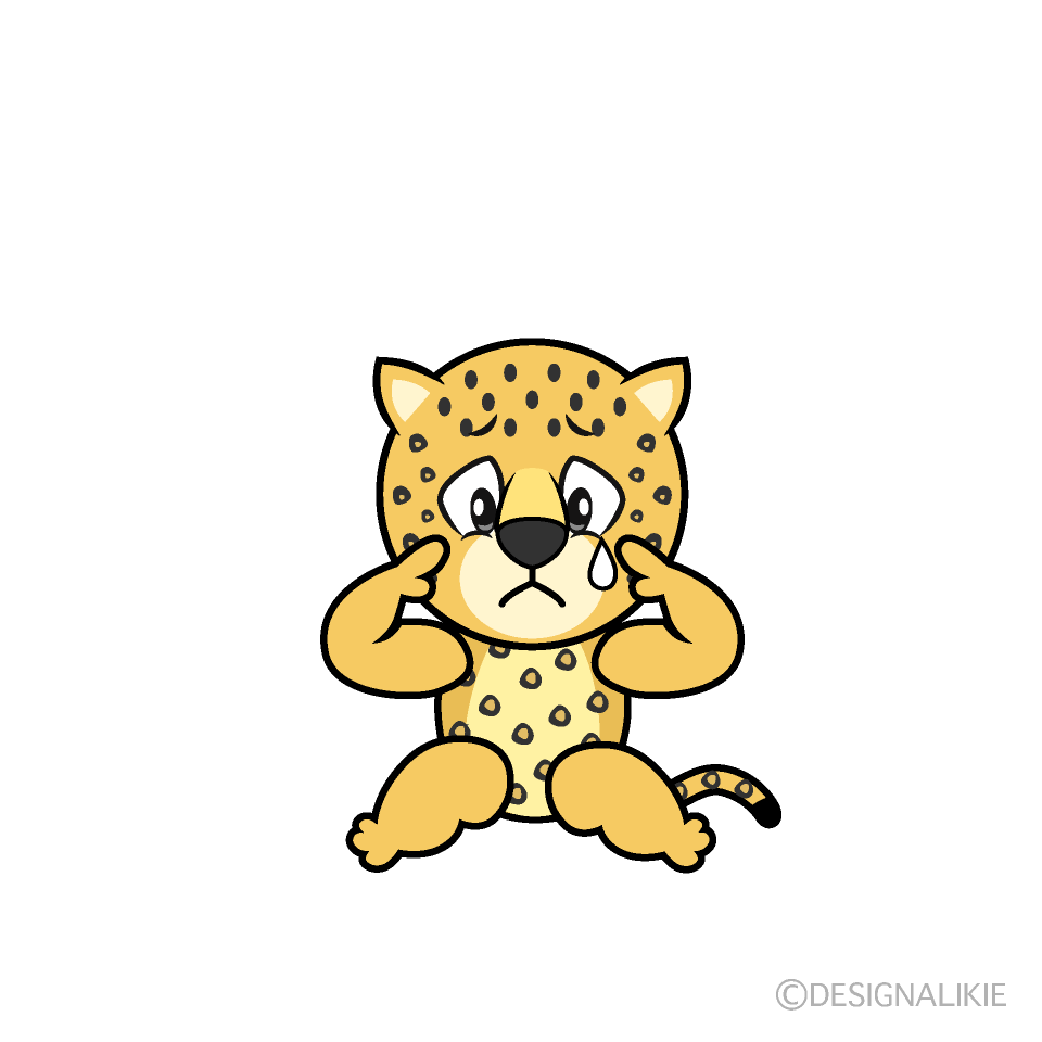 Sad Leopard Cartoon Character Image