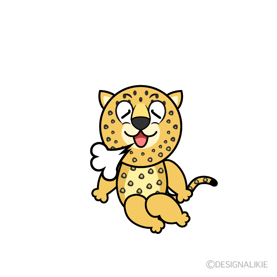 Relaxing Leopard Cartoon Character Image
