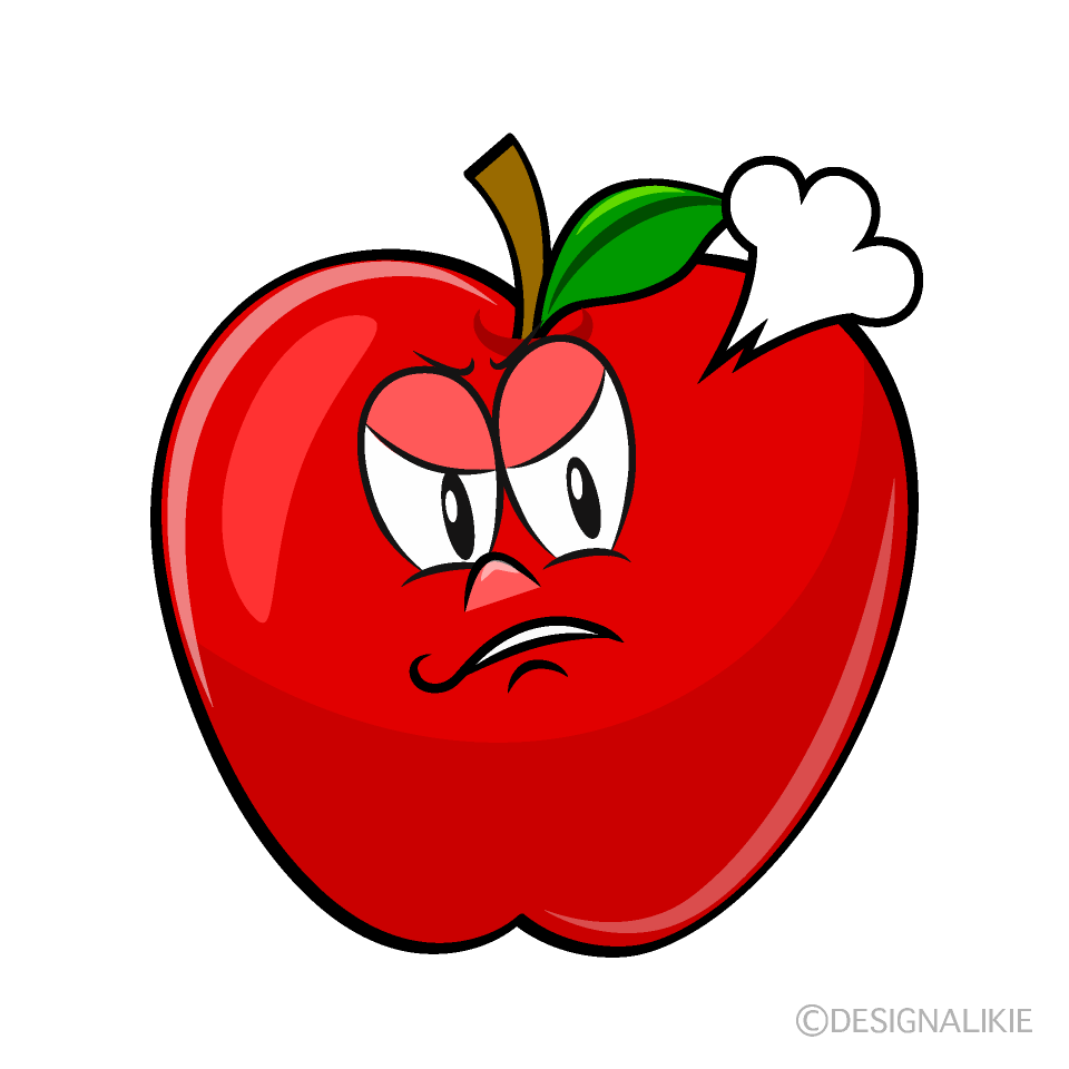 Angry Apple Cartoon Character Image
