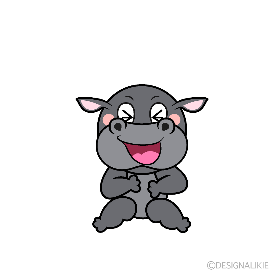 Laughing Hippo Cartoon Character Image
