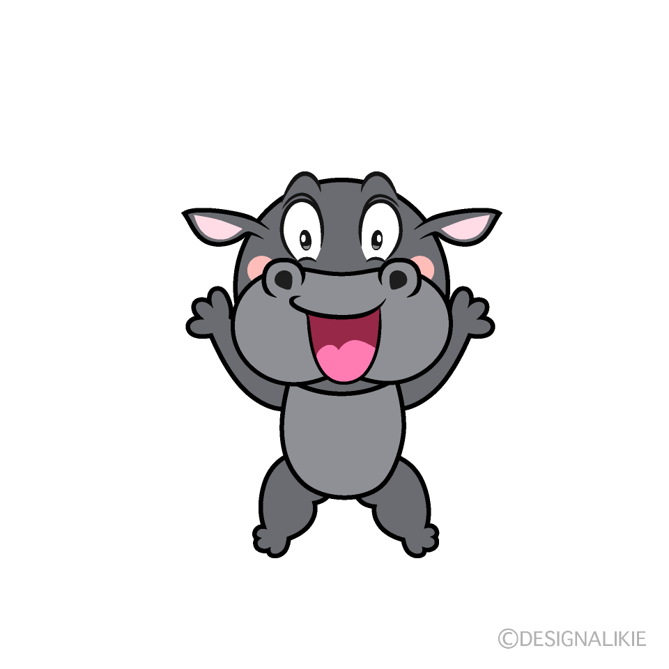 Surprising Hippo Cartoon Character Image
