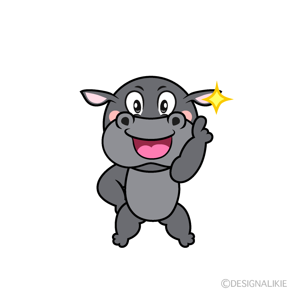 Posing Hippo Cartoon Character Image