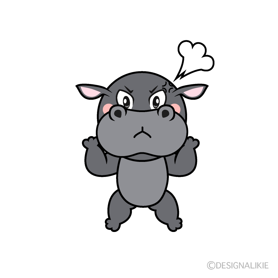 Angry Hippo Cartoon Character Image