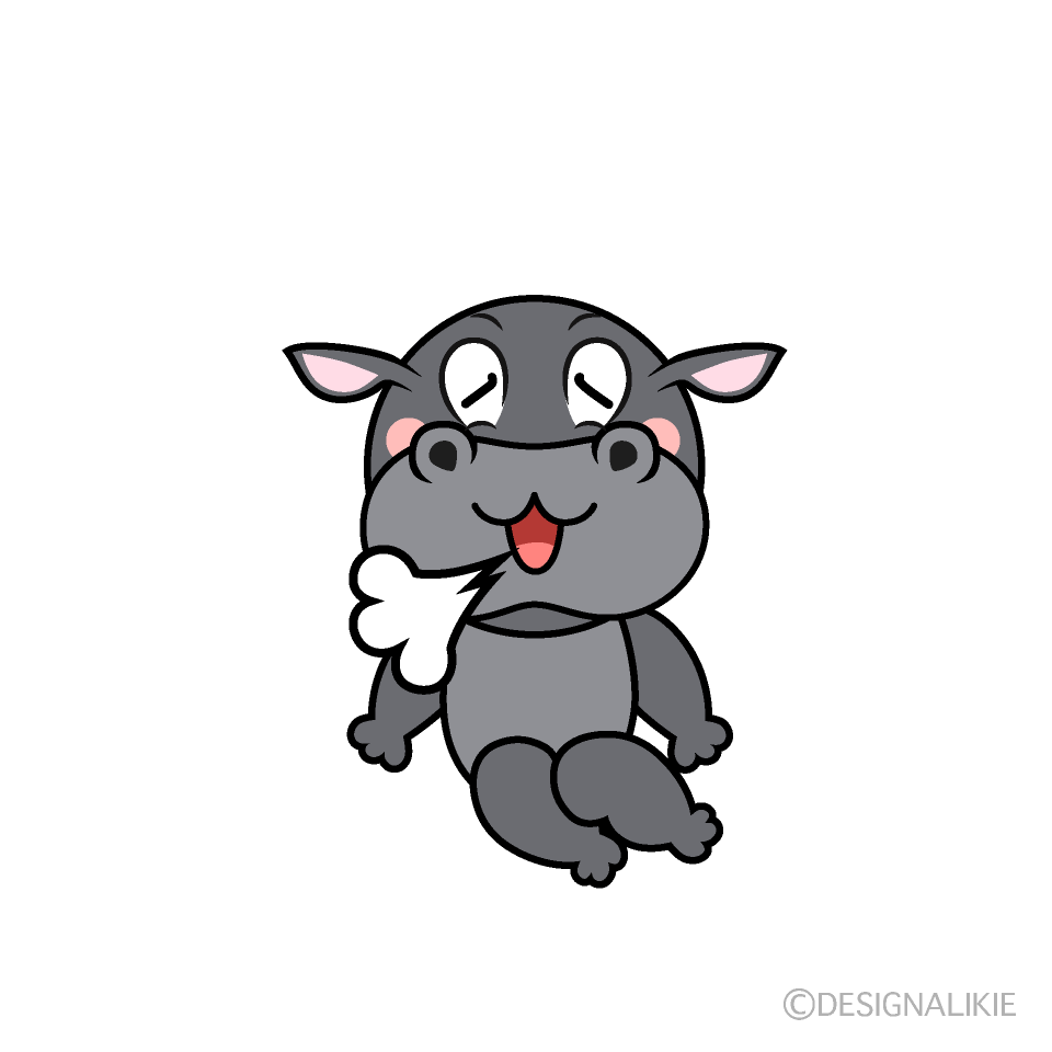 Relaxing Hippo Cartoon Character Image