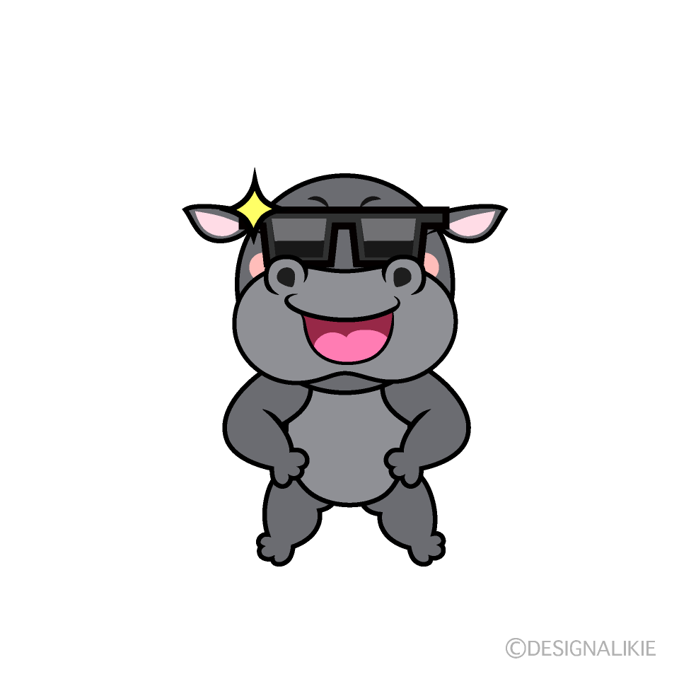 Cool Hippo Cartoon Character Image