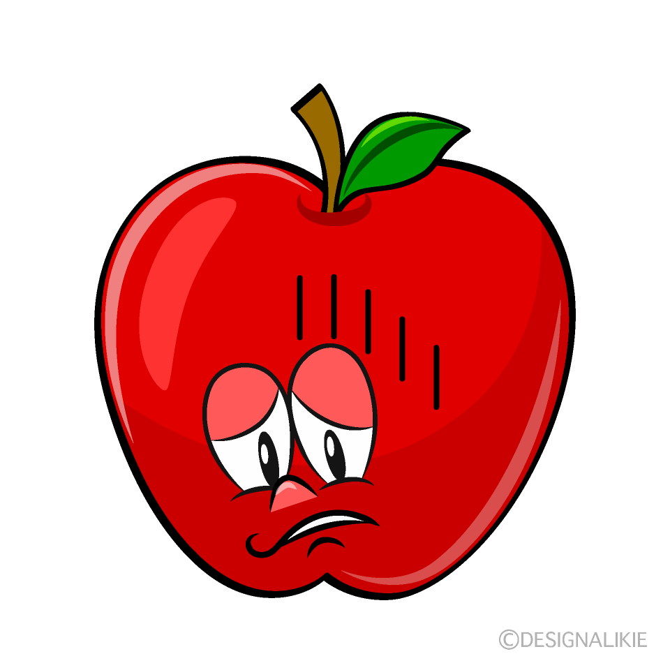 Depressed Apple Cartoon Character Image