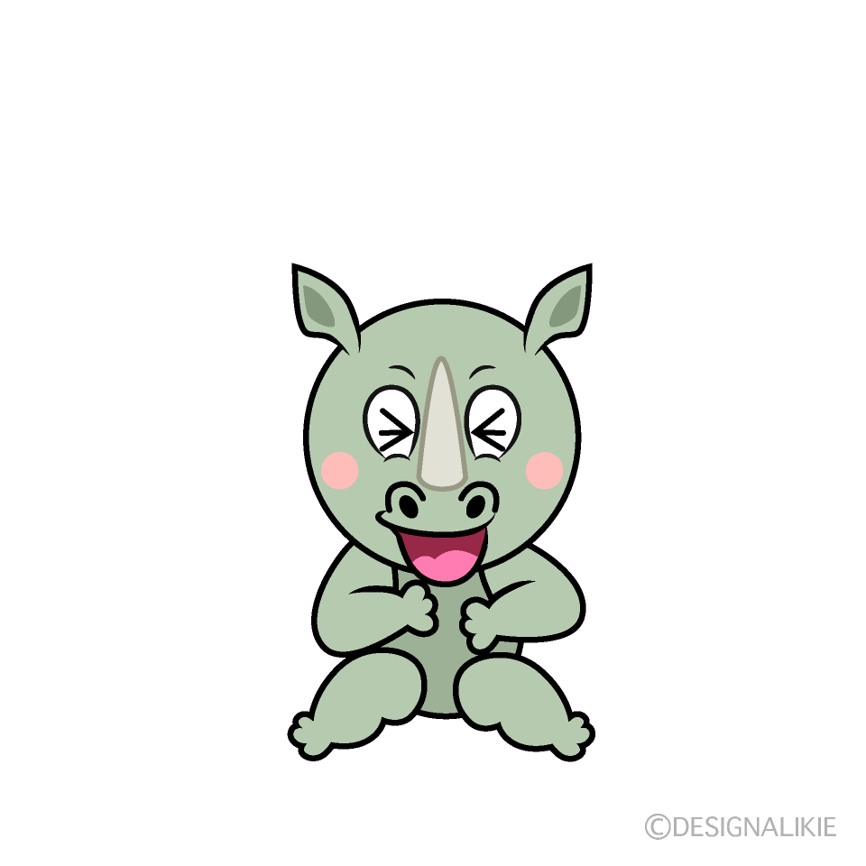 Laughing Rhino Cartoon Character Image