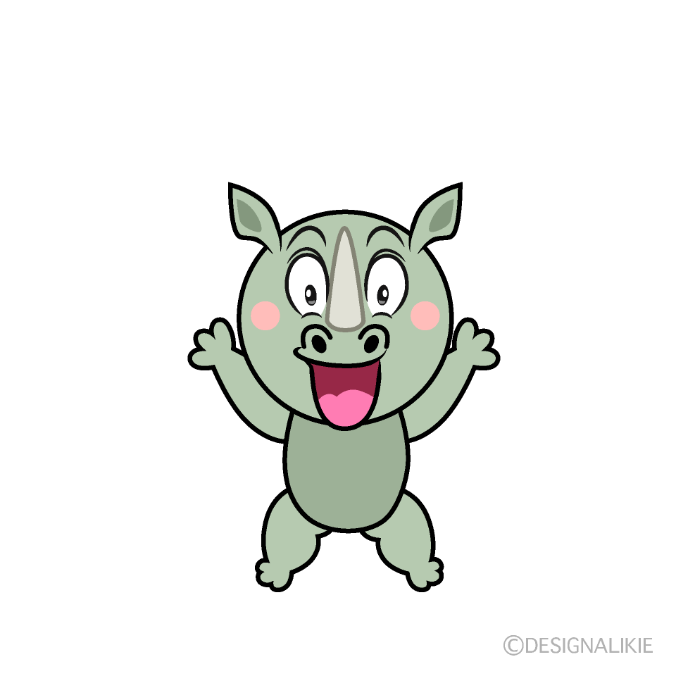 Surprising Rhino Cartoon Character Image