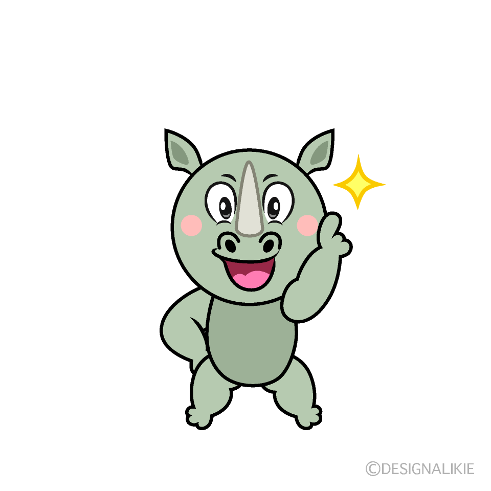 Posing Rhino Cartoon Character Image