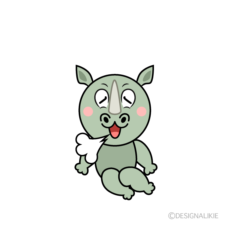 Relaxing Rhino Cartoon Character Image