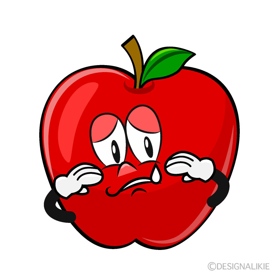 Sad Apple Cartoon Character Image