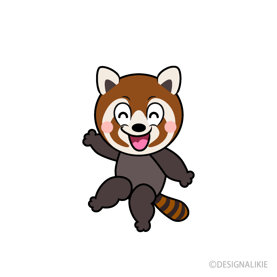 Smiling Red Panda Cartoon Character Image