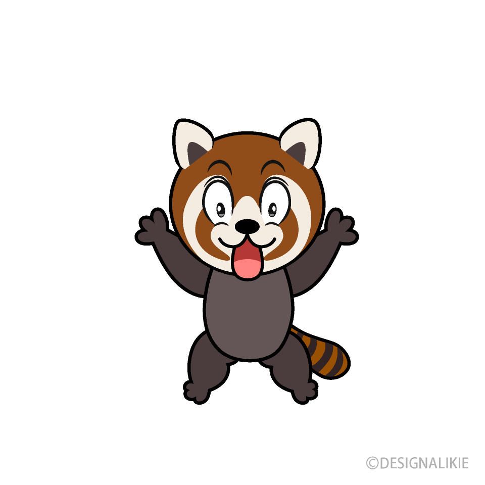 Surprising Red Panda Cartoon Character Image