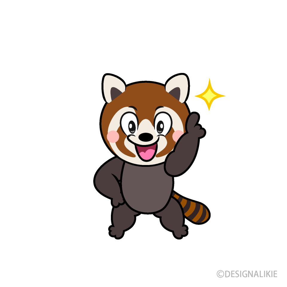 Posing Red Panda Cartoon Character Image
