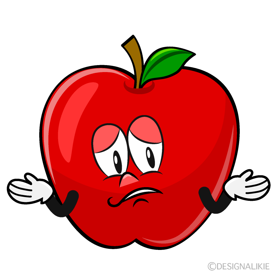 Troubled Apple Cartoon Character Image