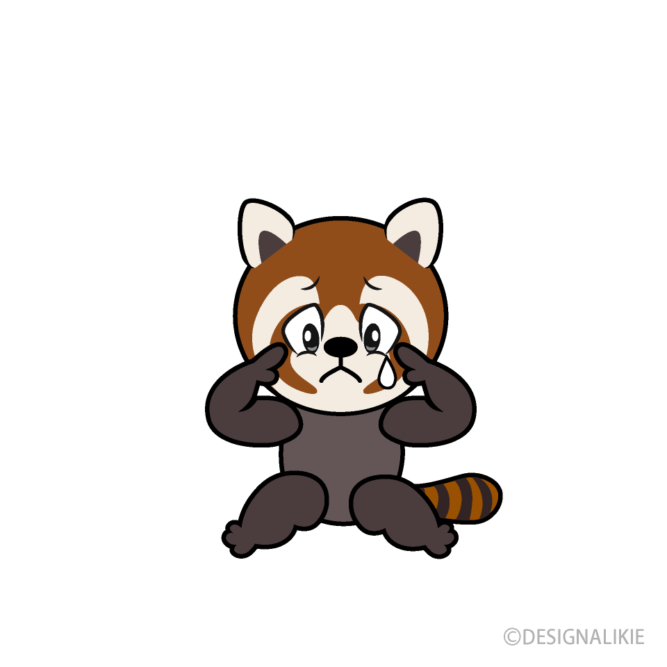 Sad Red Panda Cartoon Character Image