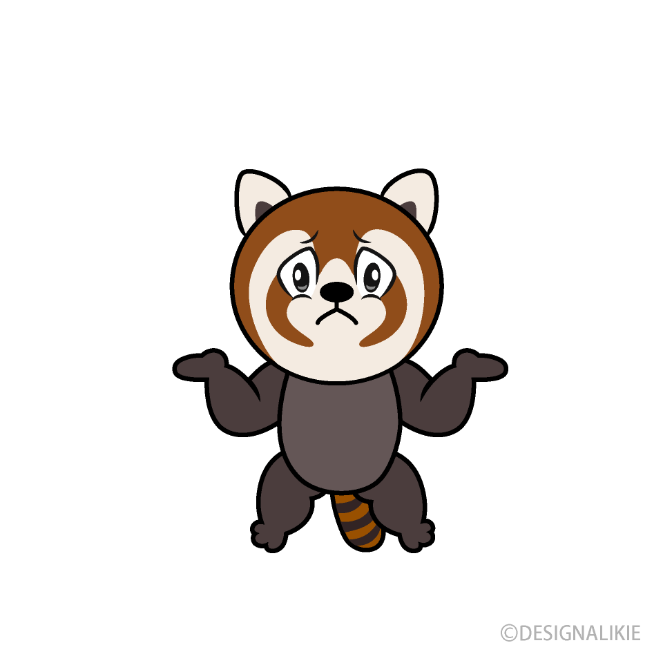 Troubled Red Panda Cartoon Character Image