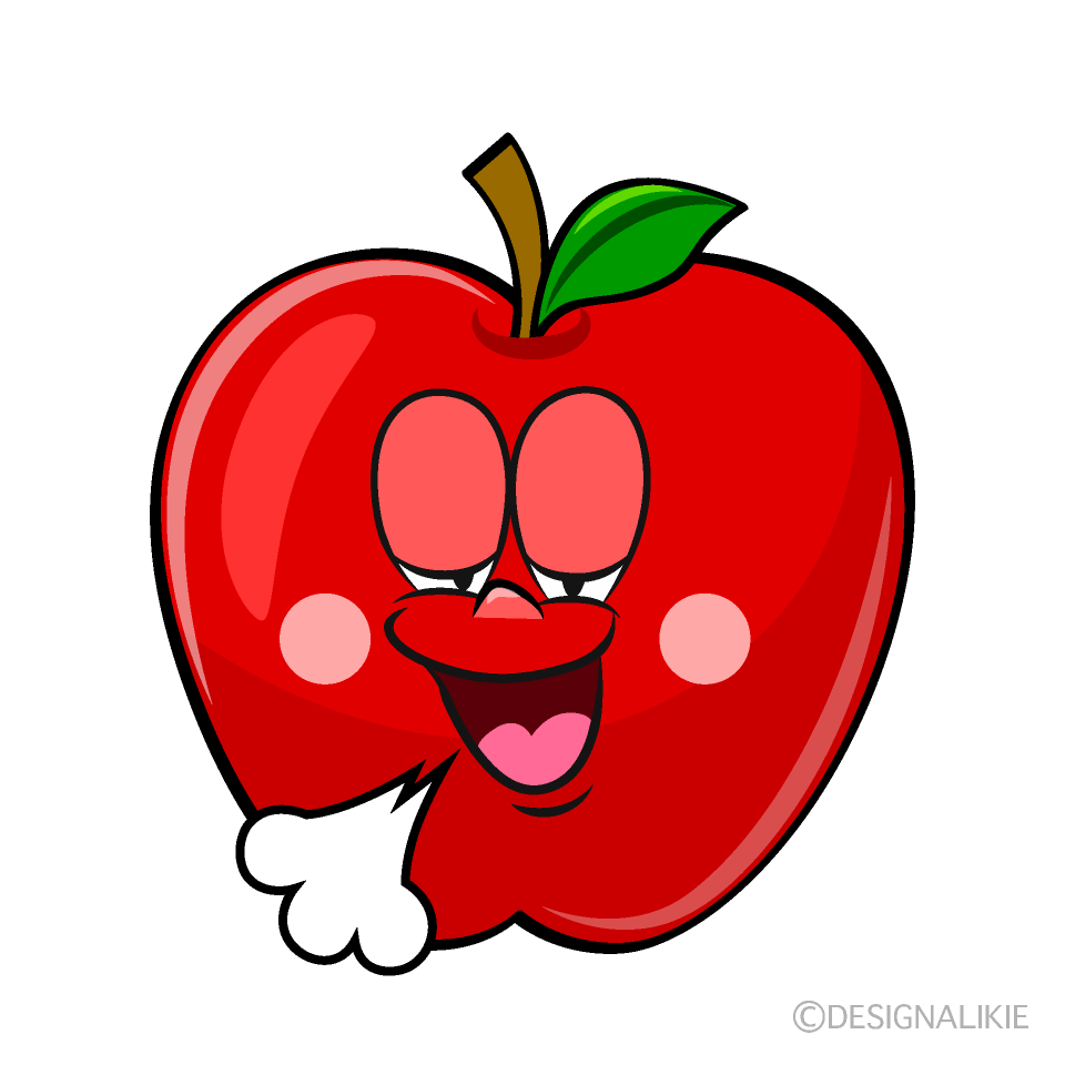 Relaxing Apple Cartoon Character Image