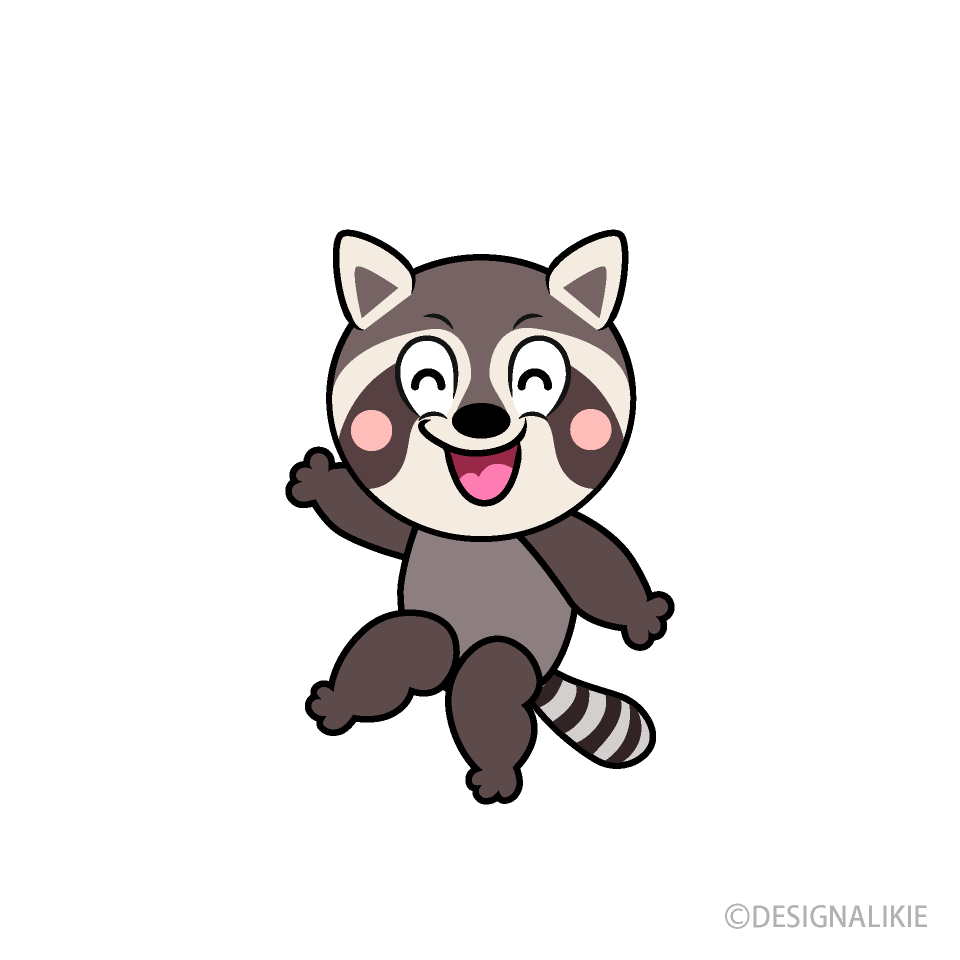 Smiling Raccoon Cartoon Character Image