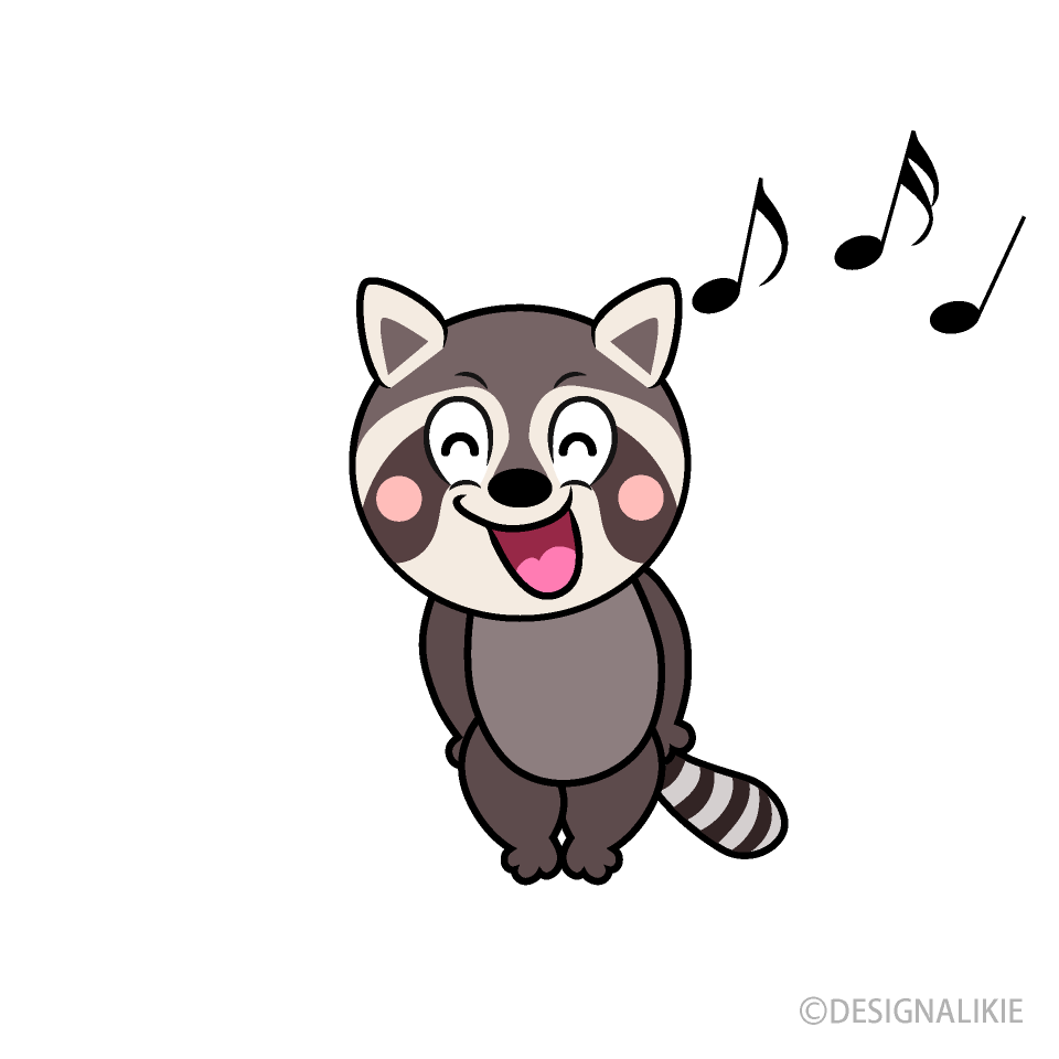 Singing Raccoon Cartoon Character Image