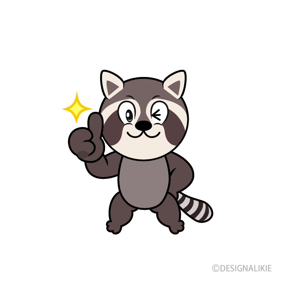 Thumbs up Raccoon Cartoon Character Image