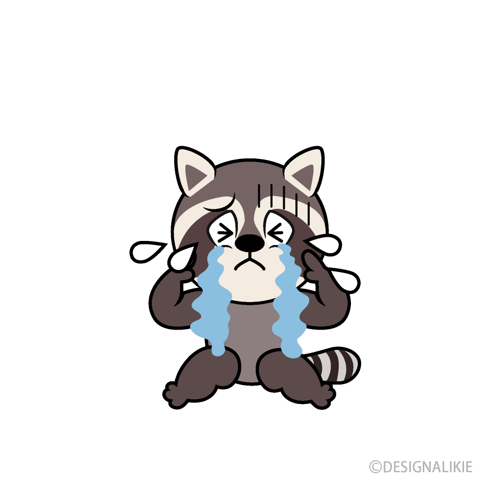 Crying Raccoon Cartoon Character Image