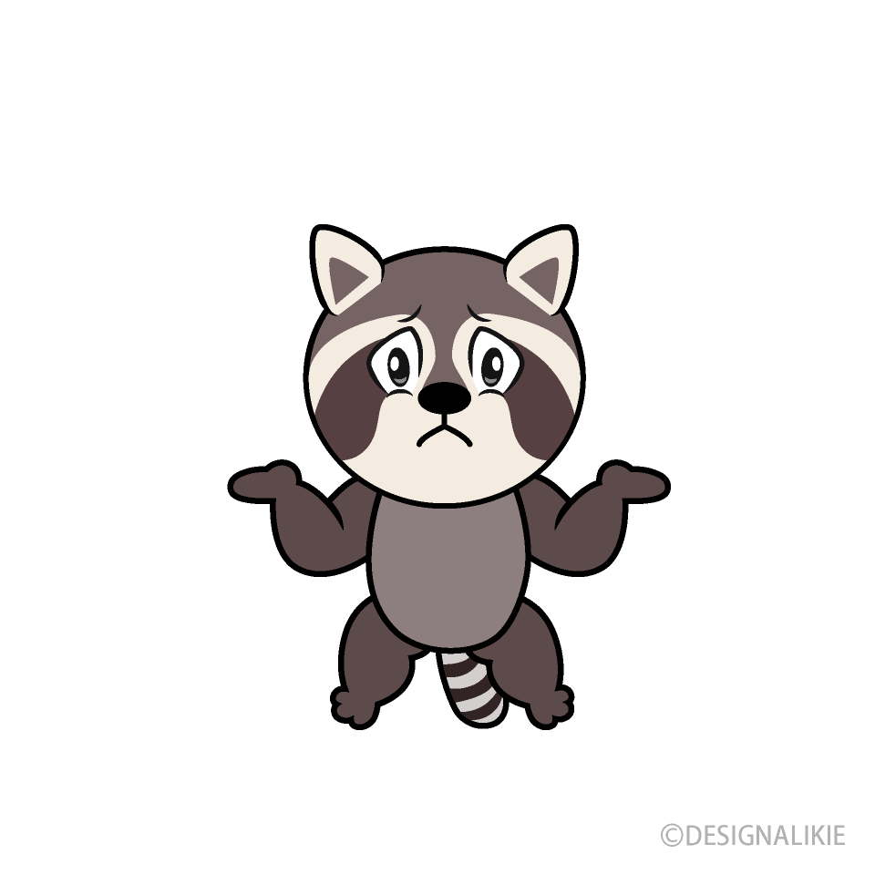 Troubled Raccoon Cartoon Character Image