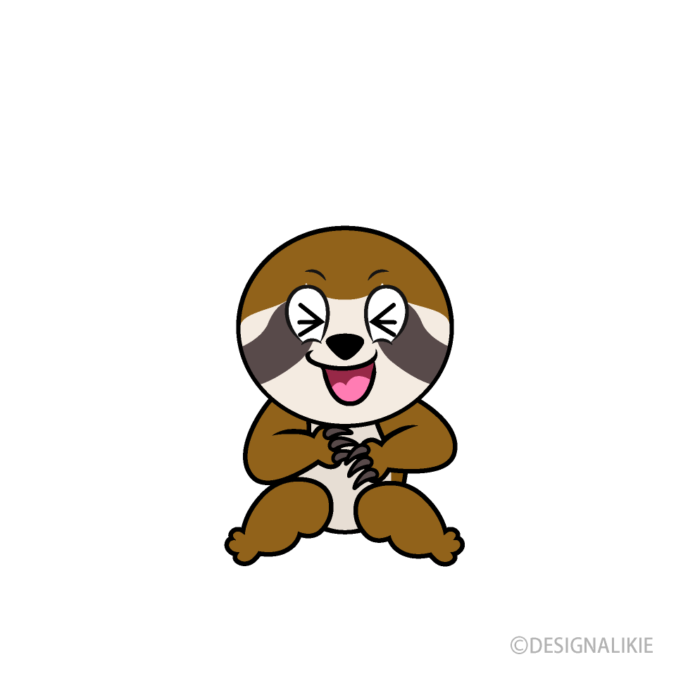 Laughing Sloth Cartoon Character Image