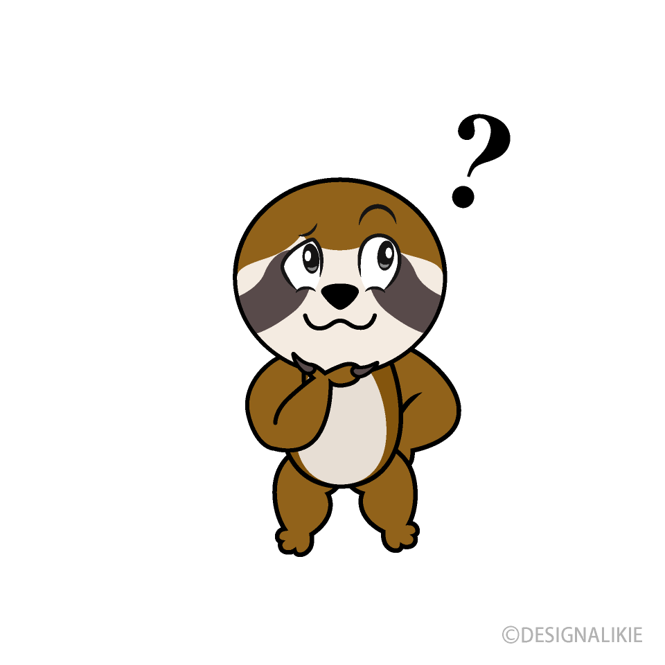 Thinking Sloth Cartoon Character Image