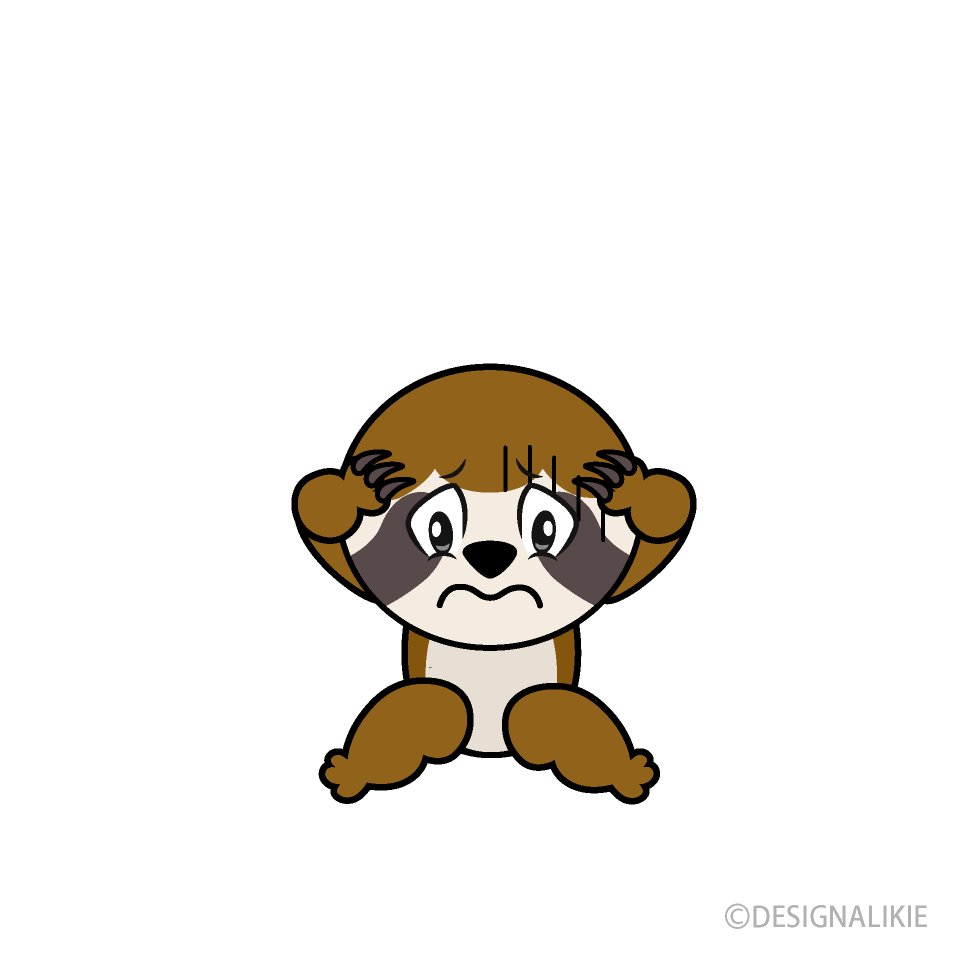 Depressed Sloth Cartoon Character Image