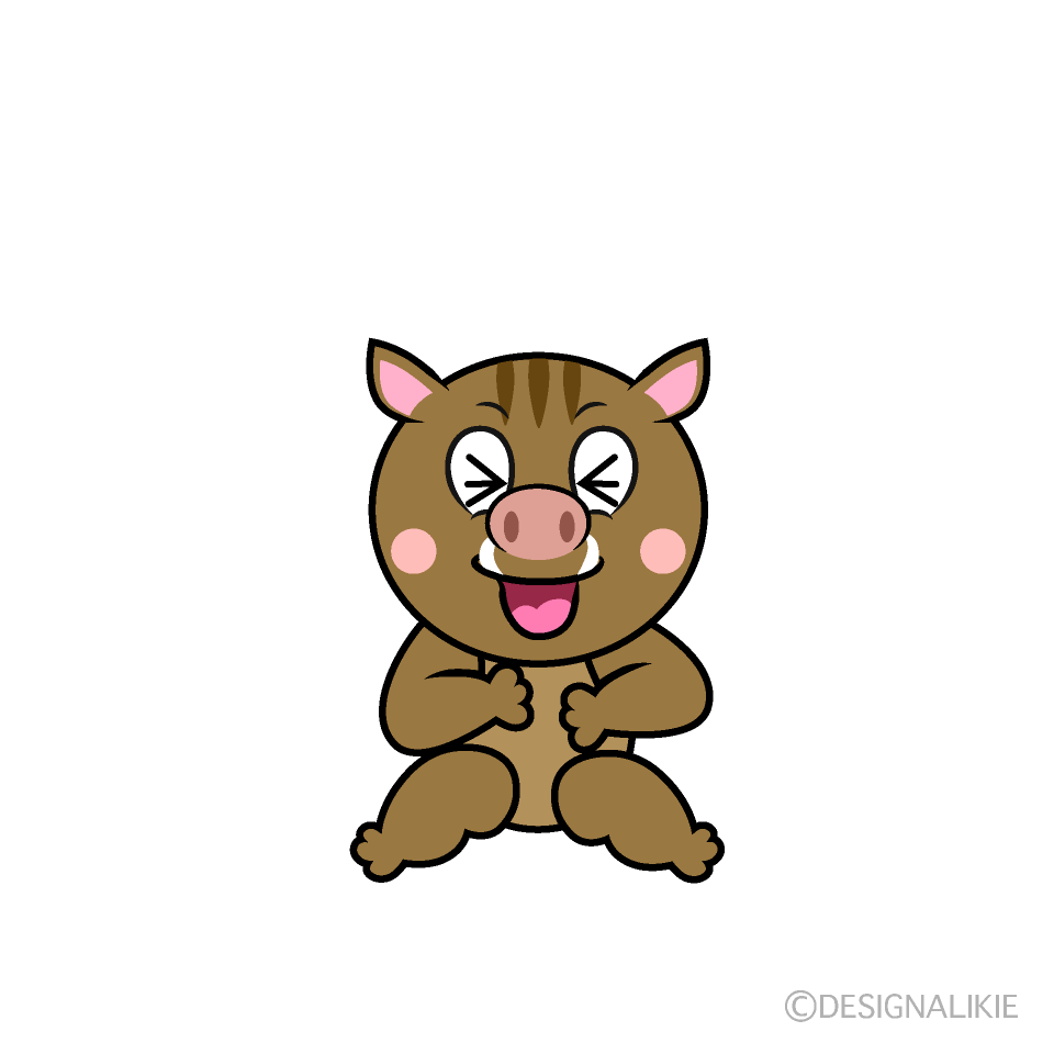 Laughing Boar Cartoon Character Image