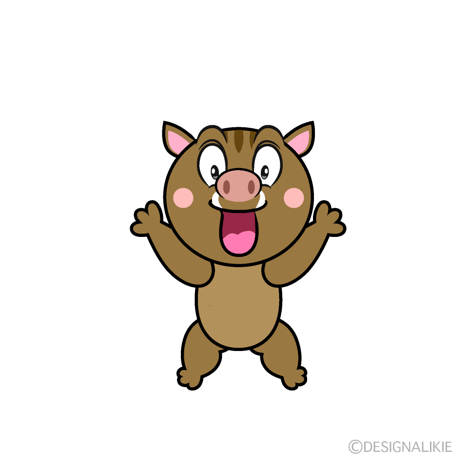 Surprising Boar Cartoon Character Image