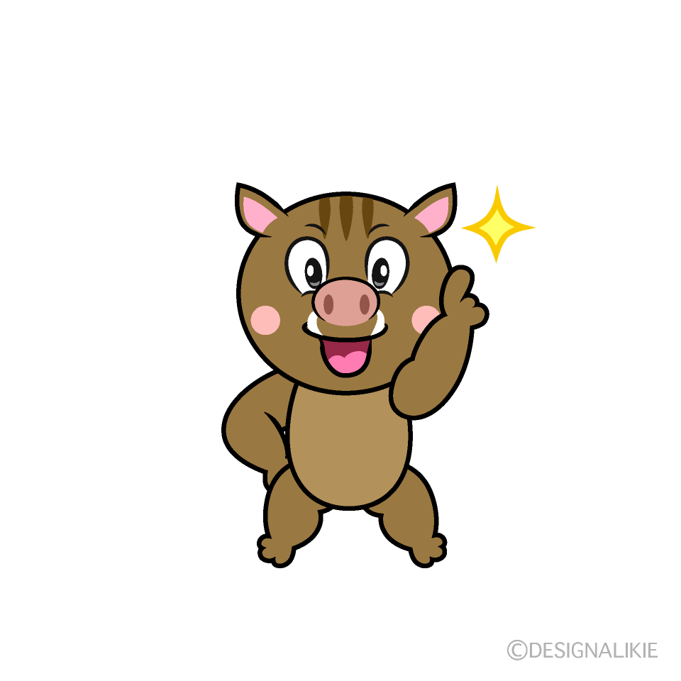 Posing Boar Cartoon Character Image
