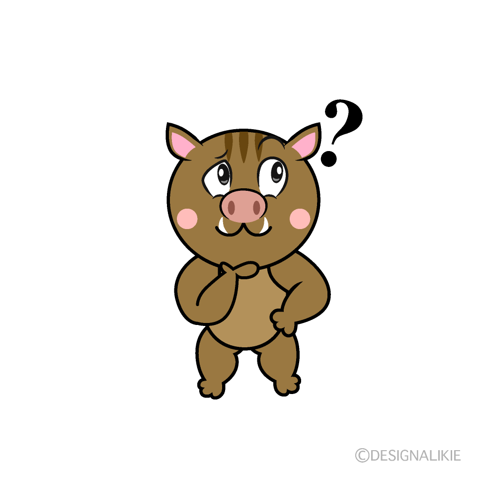 Thinking Boar Cartoon Character Image