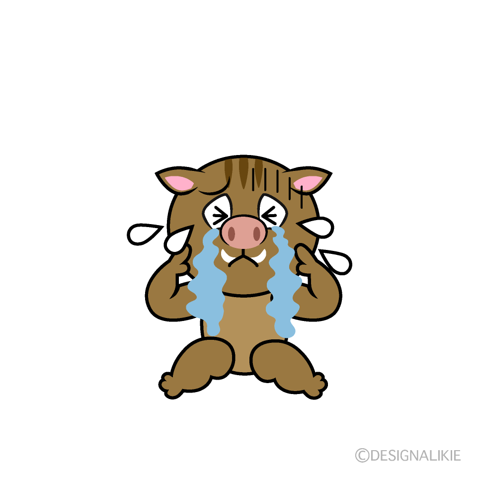 Crying Boar Cartoon Character Image