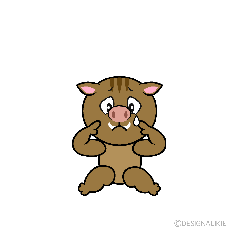 Sad Boar Cartoon Character Image