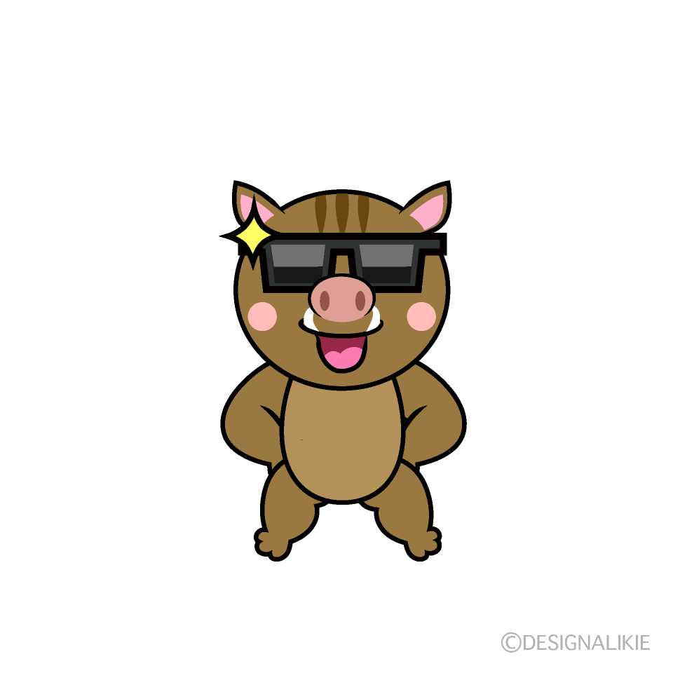 Cool Boar Cartoon Character Image