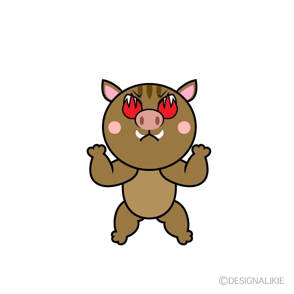 Enthusiasm Boar Cartoon Character Image