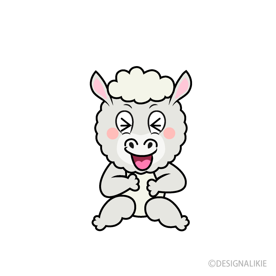 Laughing Alpaca Cartoon Character Image
