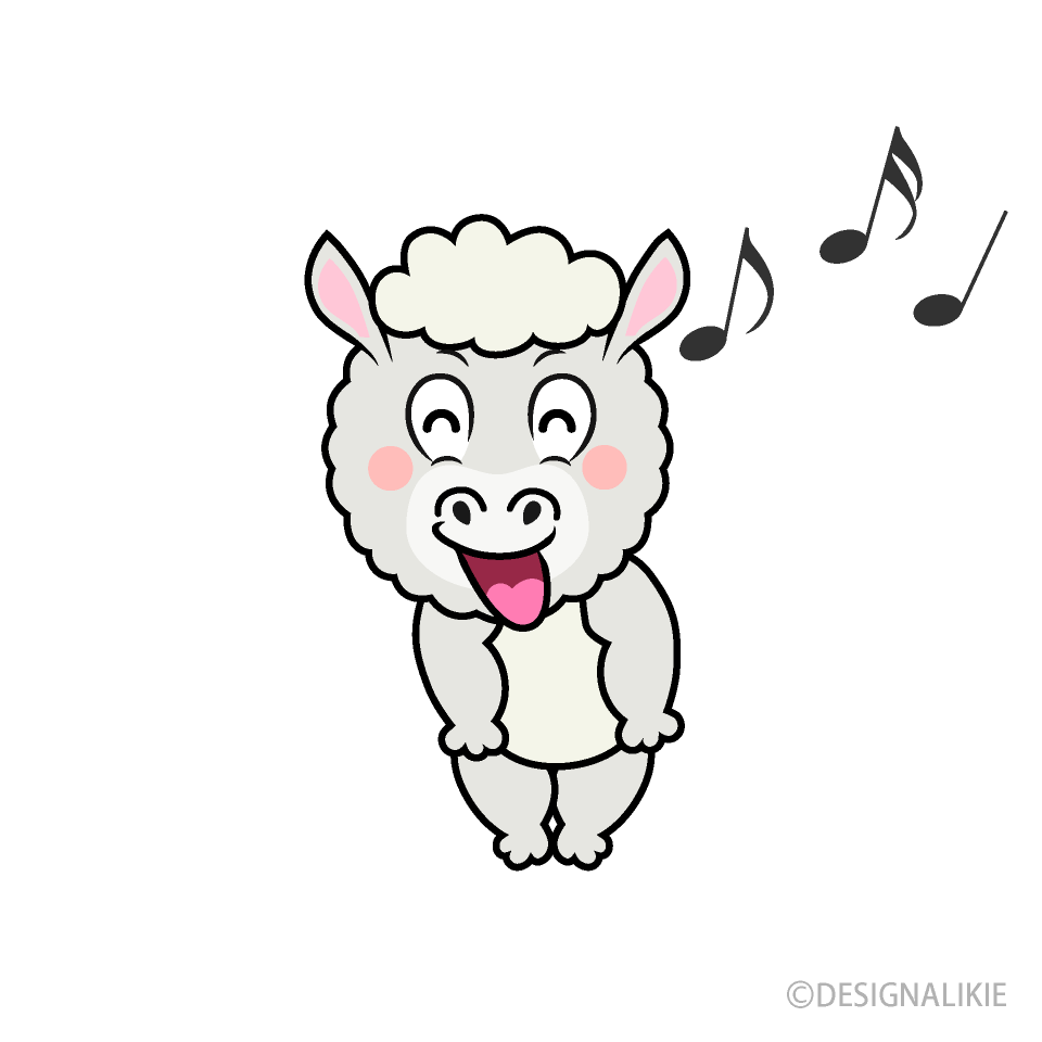 Singing Alpaca Cartoon Character Image