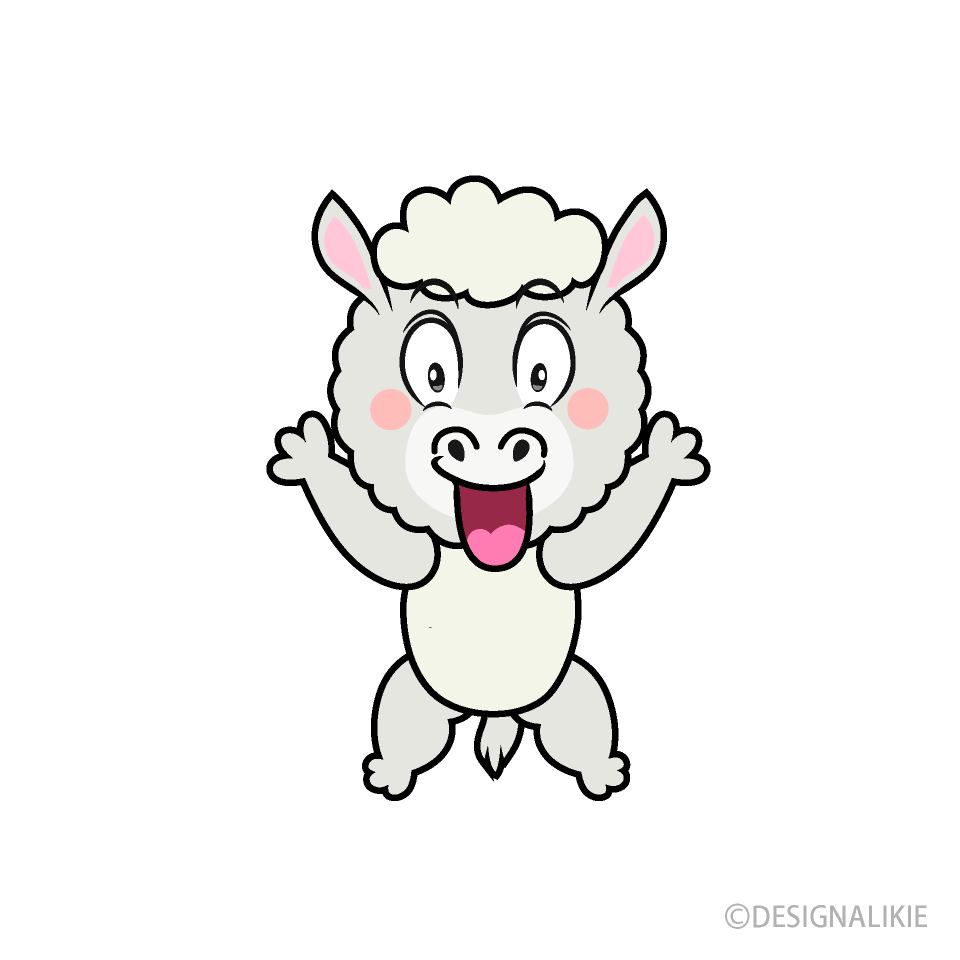 Surprising Alpaca Cartoon Character Image