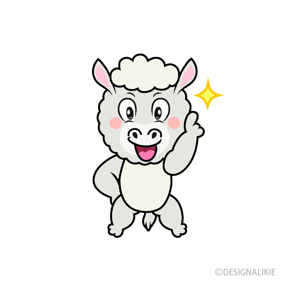 Posing Alpaca Cartoon Character Image