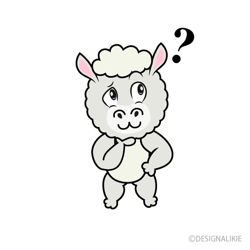 Thinking Alpaca Cartoon Character Image