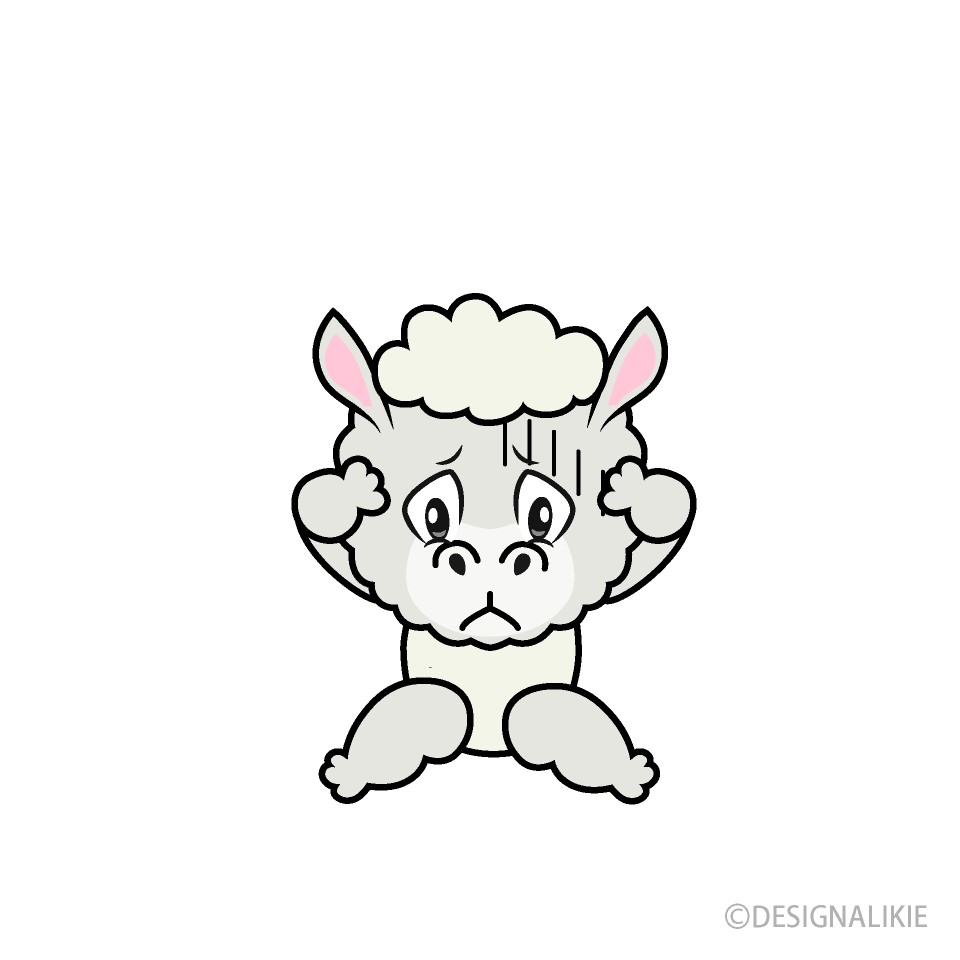 Depressed Alpaca Cartoon Character Image