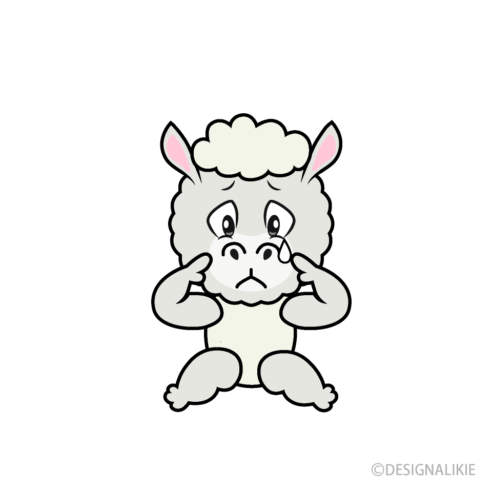Sad Alpaca Cartoon Character Image