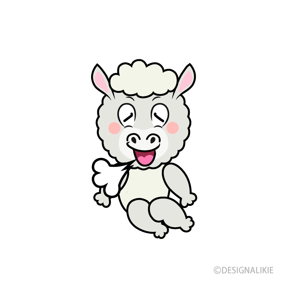 Relaxing Alpaca Cartoon Character Image